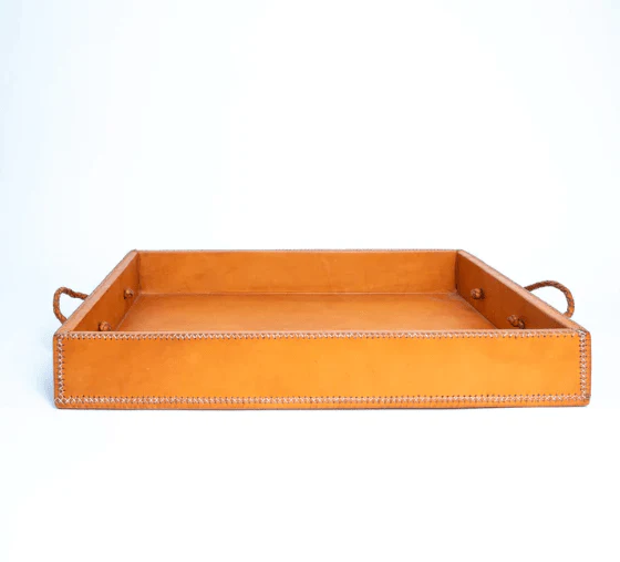 Leather Tray in Tan - Medium
